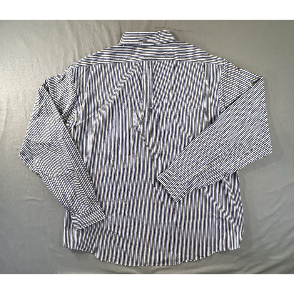 Ralph Lauren Custom Fit Blue Yellow Striped Long Sleeve XXL Preppy Classic - Picture 10 of 12